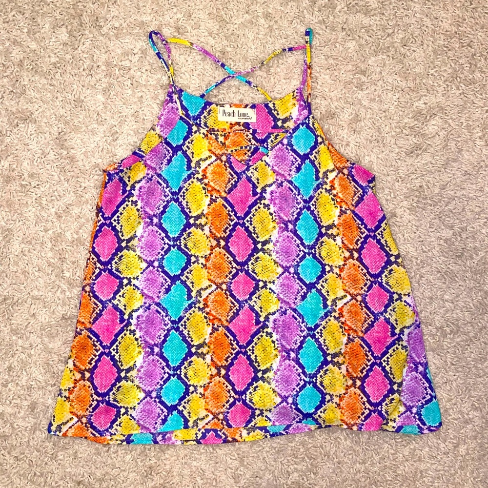 Colorful snake print tank top